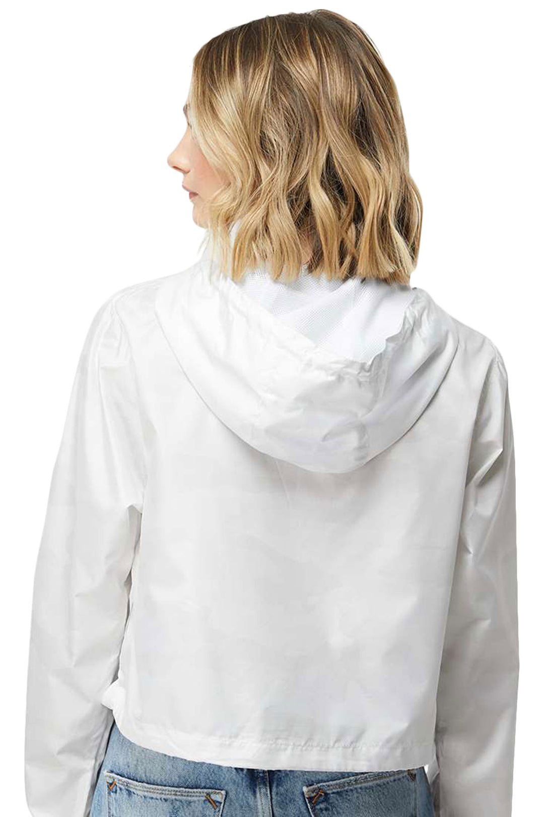 Ladies Lightweight Quarter-Zip Pullover Crop Windbreaker