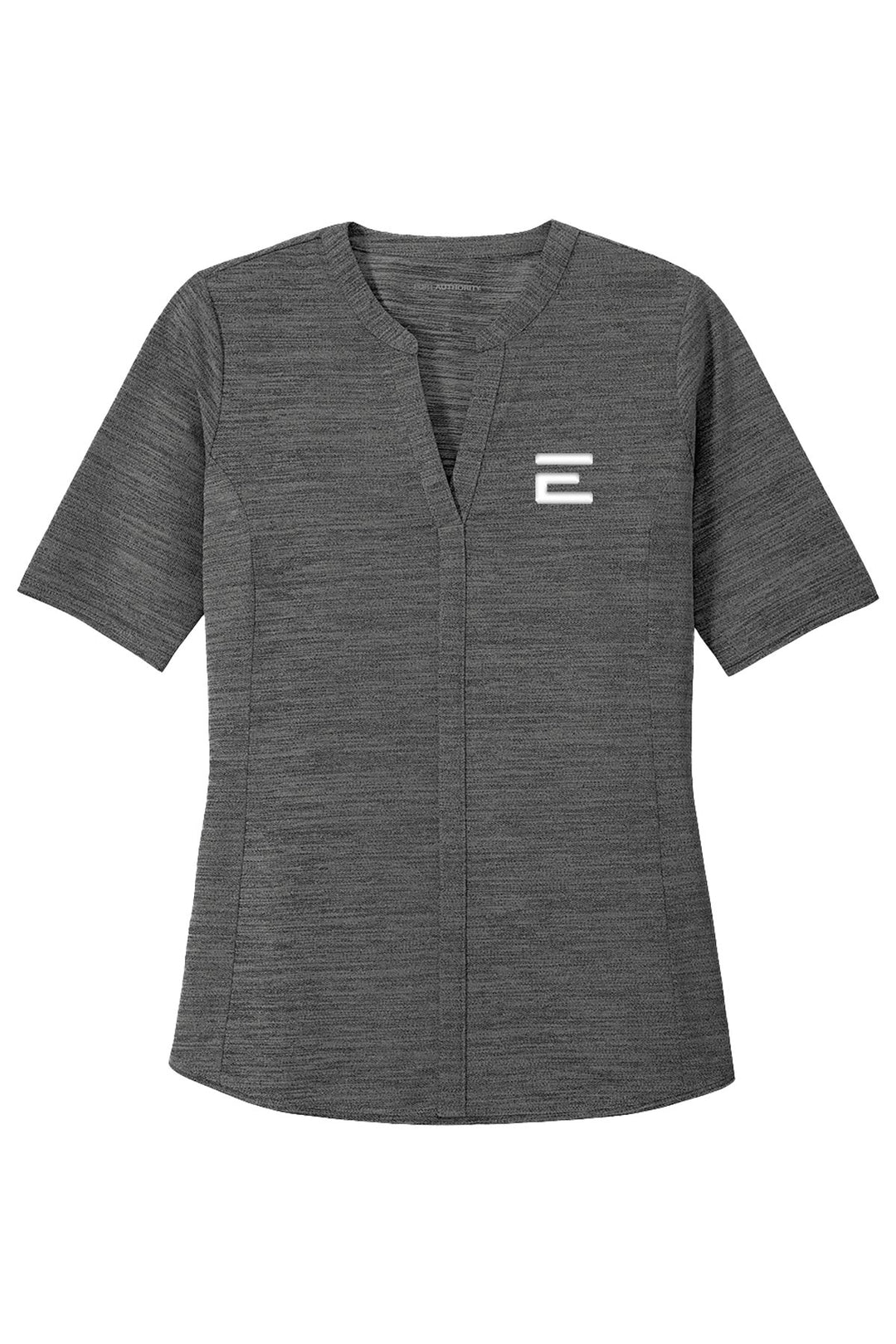 Ladies Stretch Heather Open Neck Top
