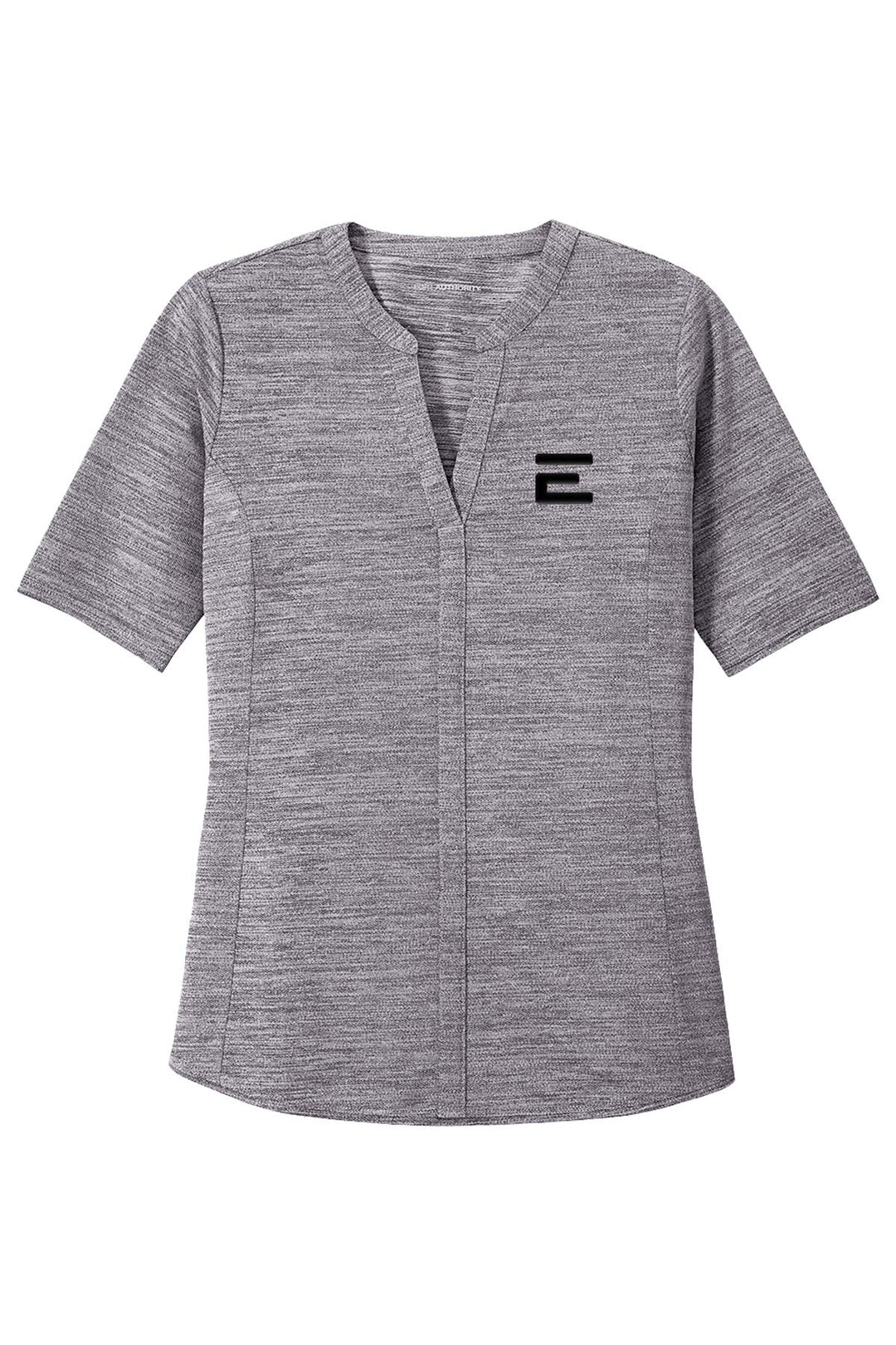 Ladies Stretch Heather Open Neck Top