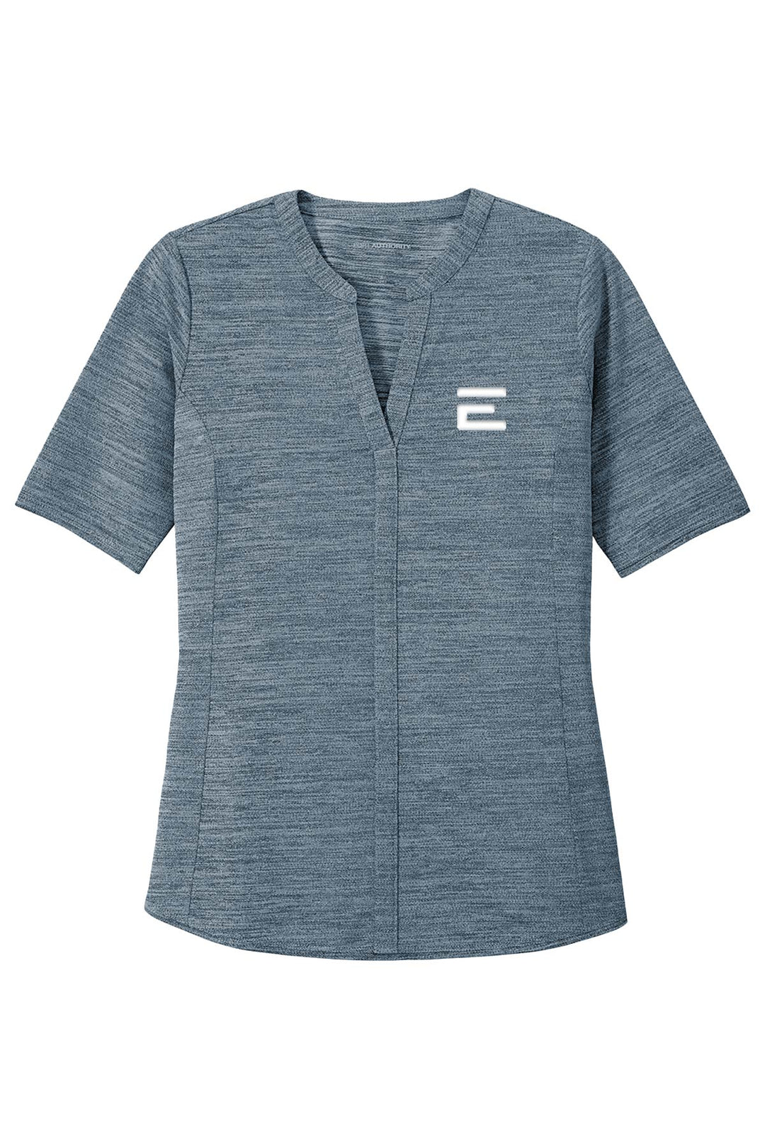 Ladies Stretch Heather Open Neck Top