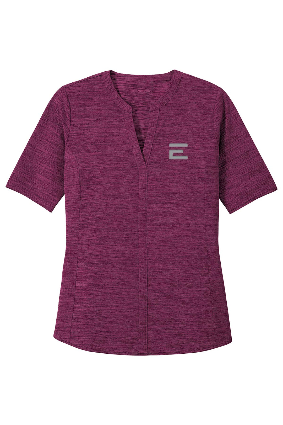 Ladies Stretch Heather Open Neck Top