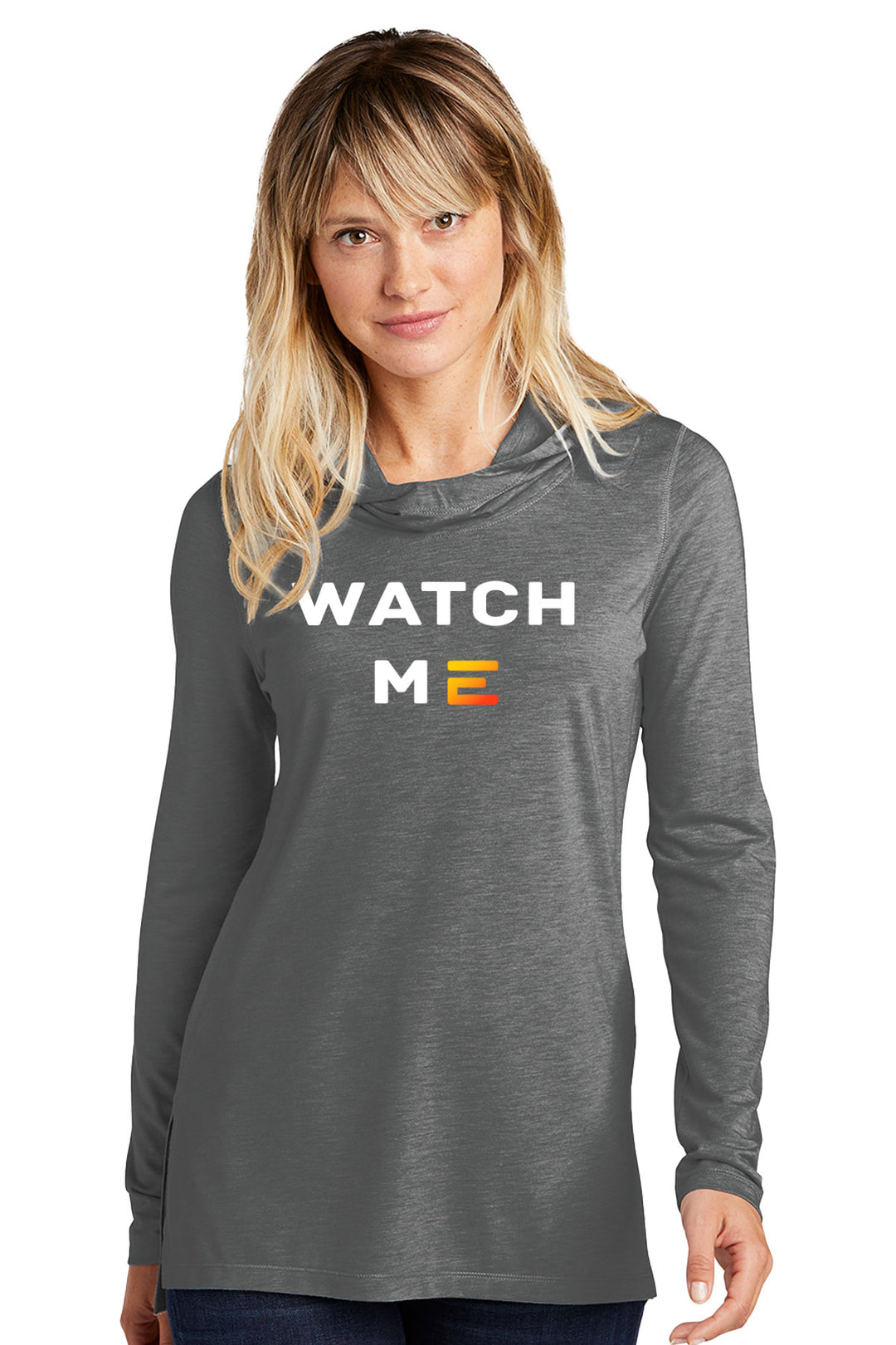 Ladies PosiCharge Tri-Blend Wicking Long Sleeve Hoodie - Watch Me