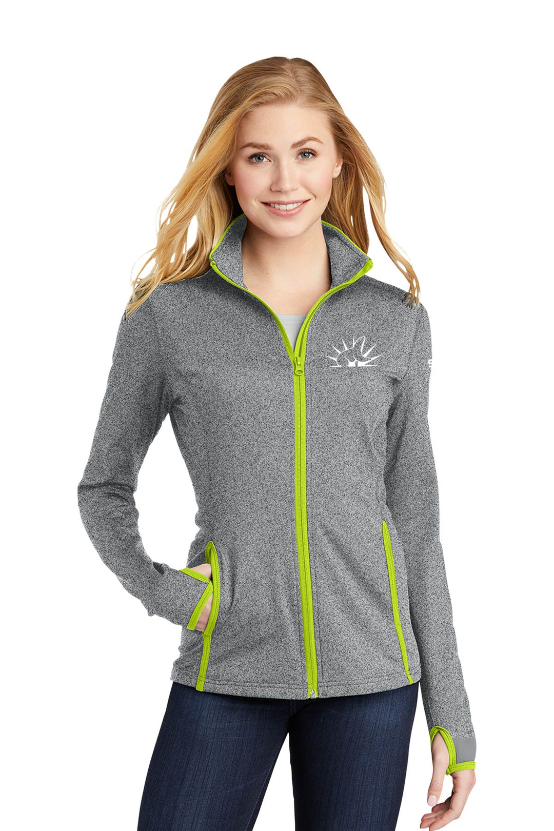 Ladies Sport-Wick Stretch Contrast Full-Zip Jacket