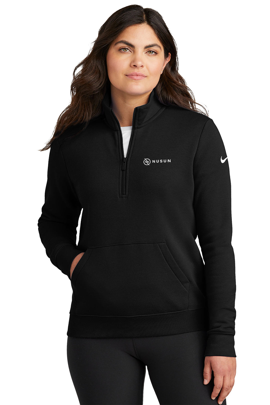 Ladies Club Fleece Sleeve Swoosh 1/2-Zip