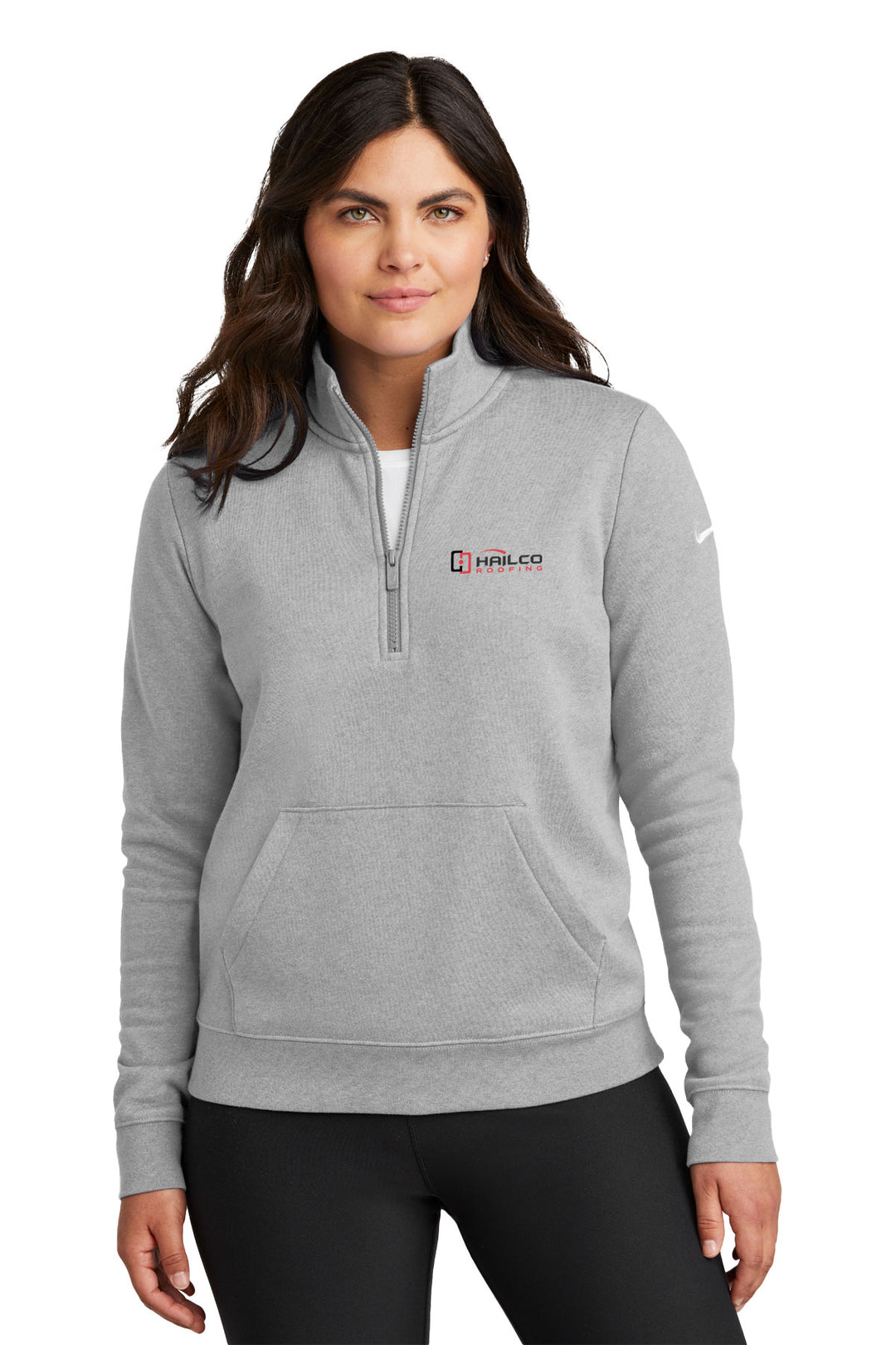 Ladies Club Fleece Sleeve Swoosh 1/2-Zip