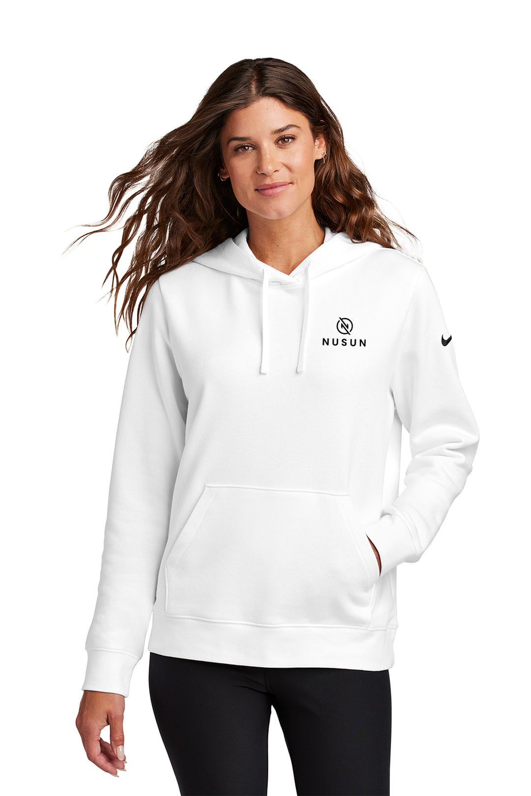 Ladies Club Fleece Sleeve Swoosh Pullover Hoodie