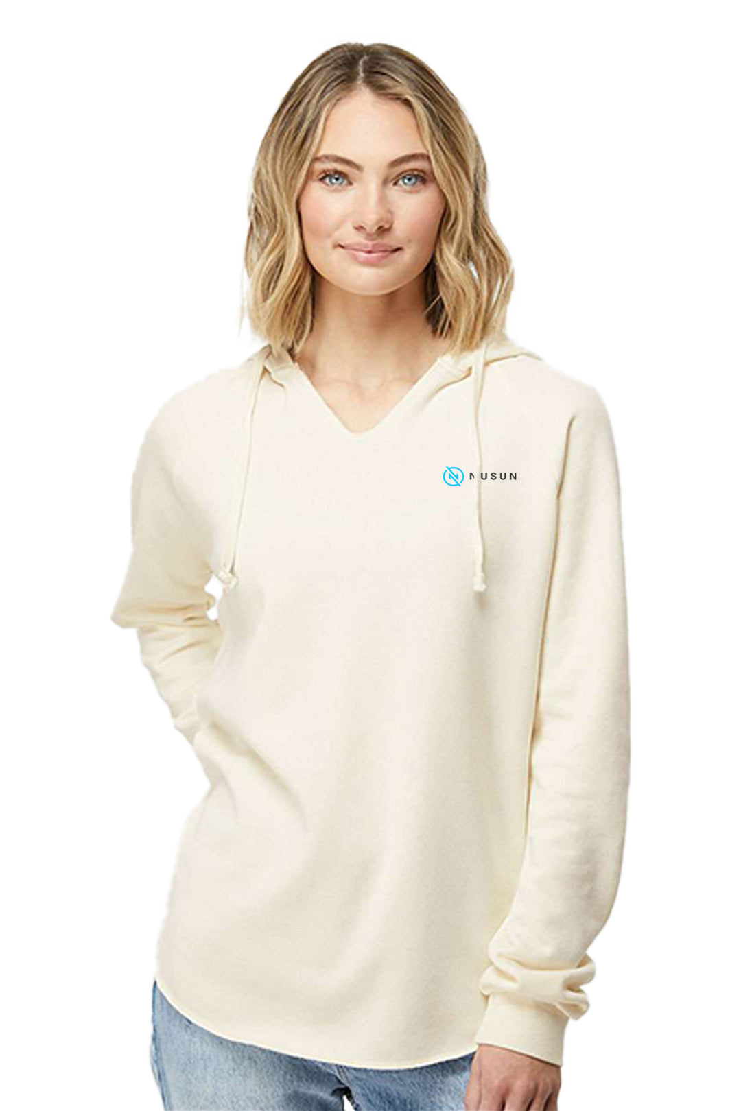 Ladies Lightweight California Wave Wash Hooded Sweatshirt