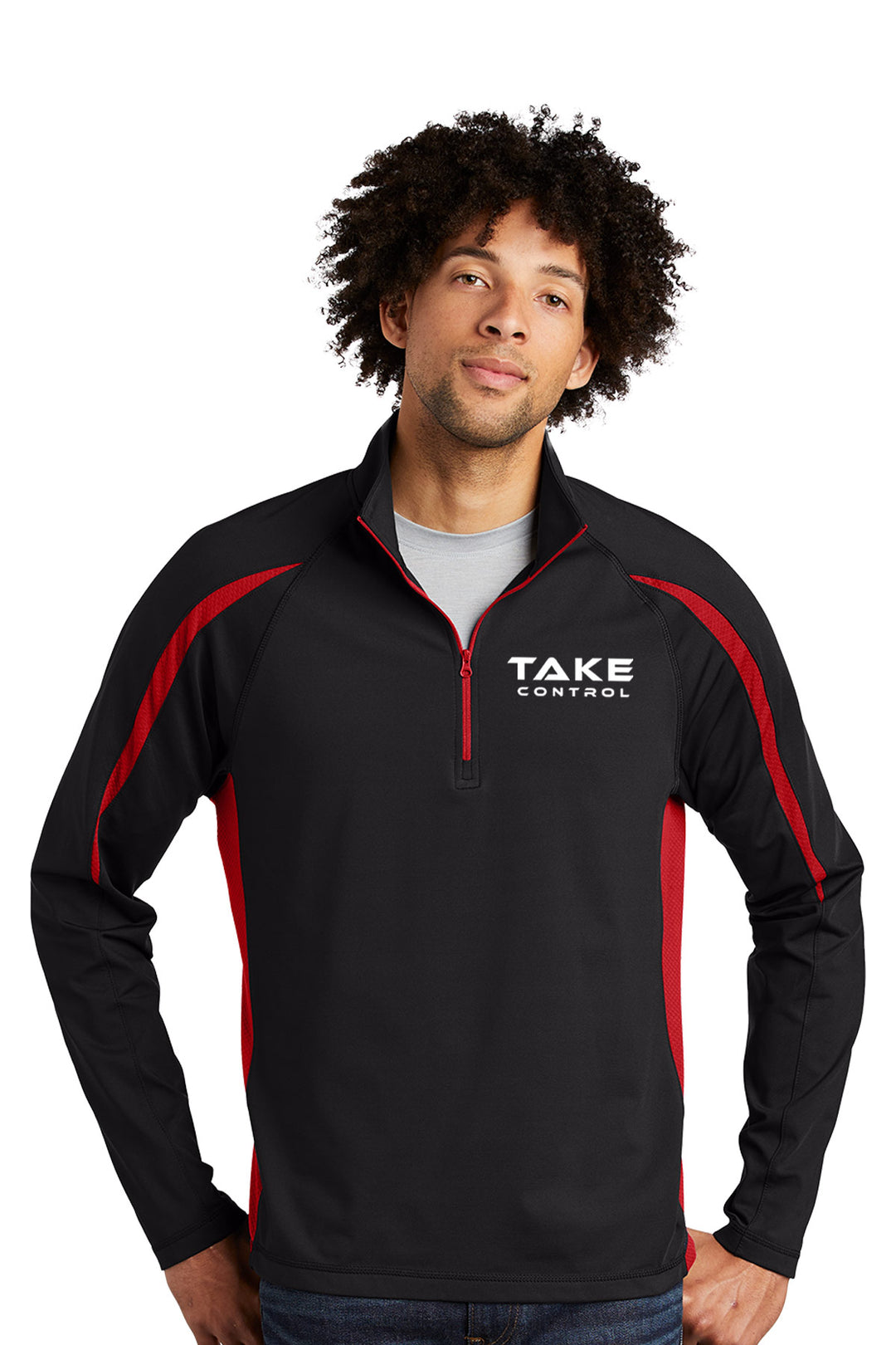 Sport-Wick Stretch 1/2-Zip Colorblock Pullover