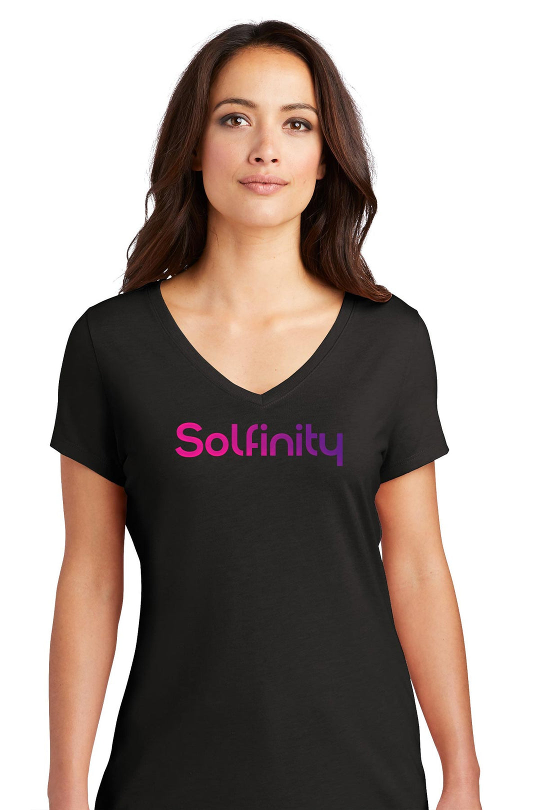 Ladies Perfect Tri V-Neck Tee- Gradient