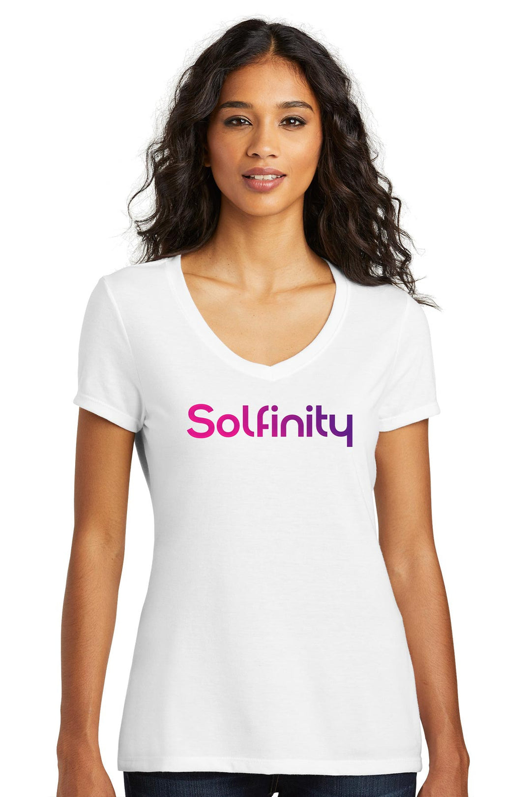 Ladies Perfect Tri V-Neck Tee- Gradient