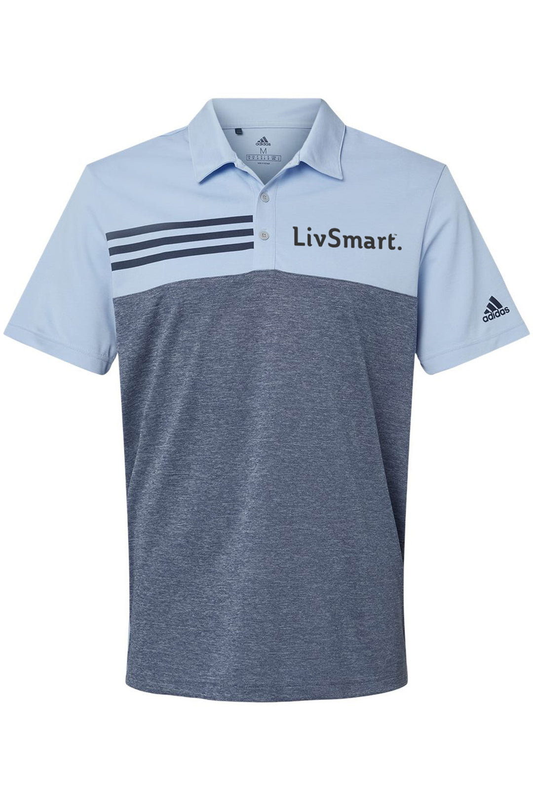 Heathered Colorblocked 3-Stripes Polo