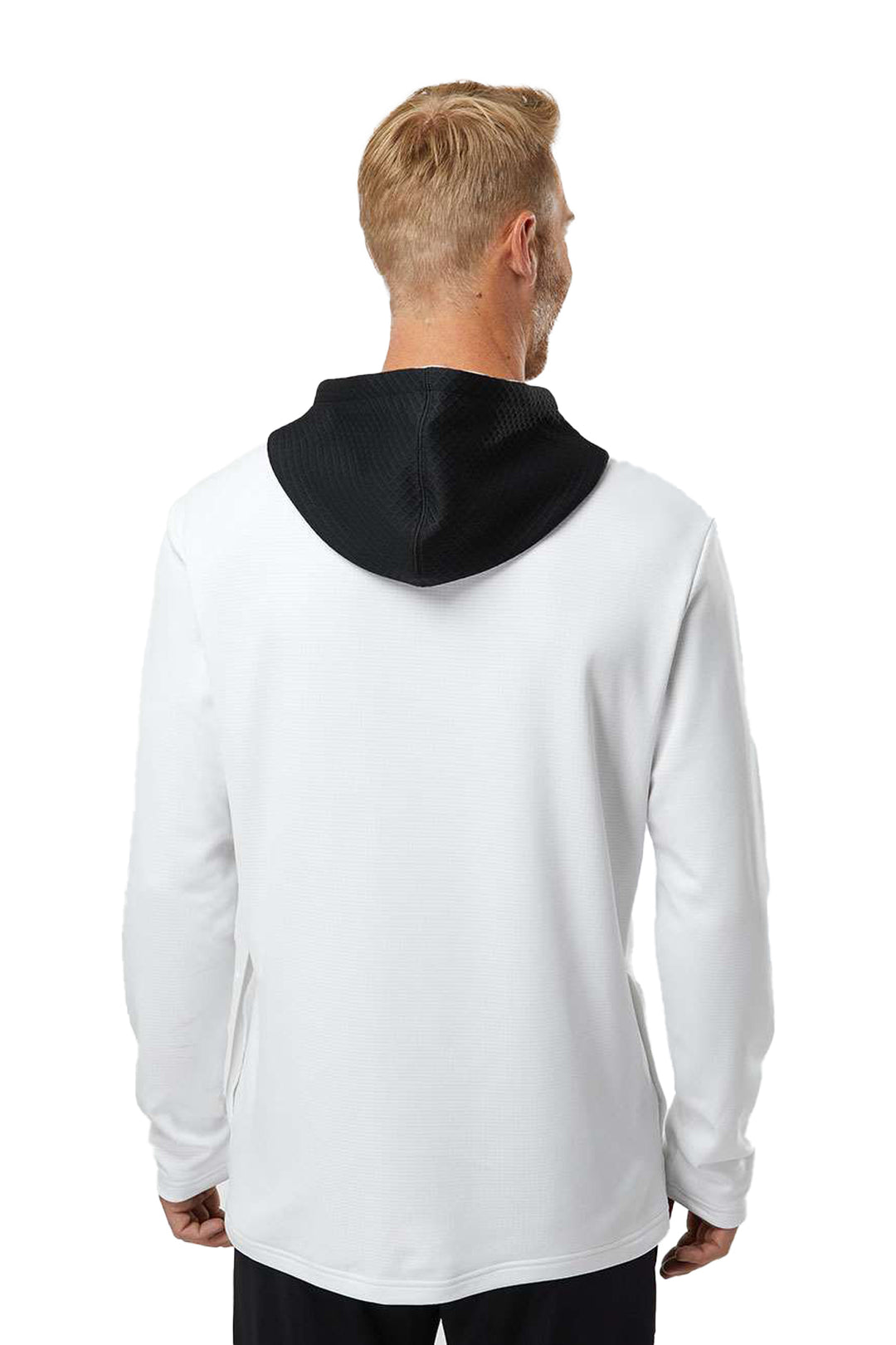 Textured Mixed Media Hooded Sweatshirt