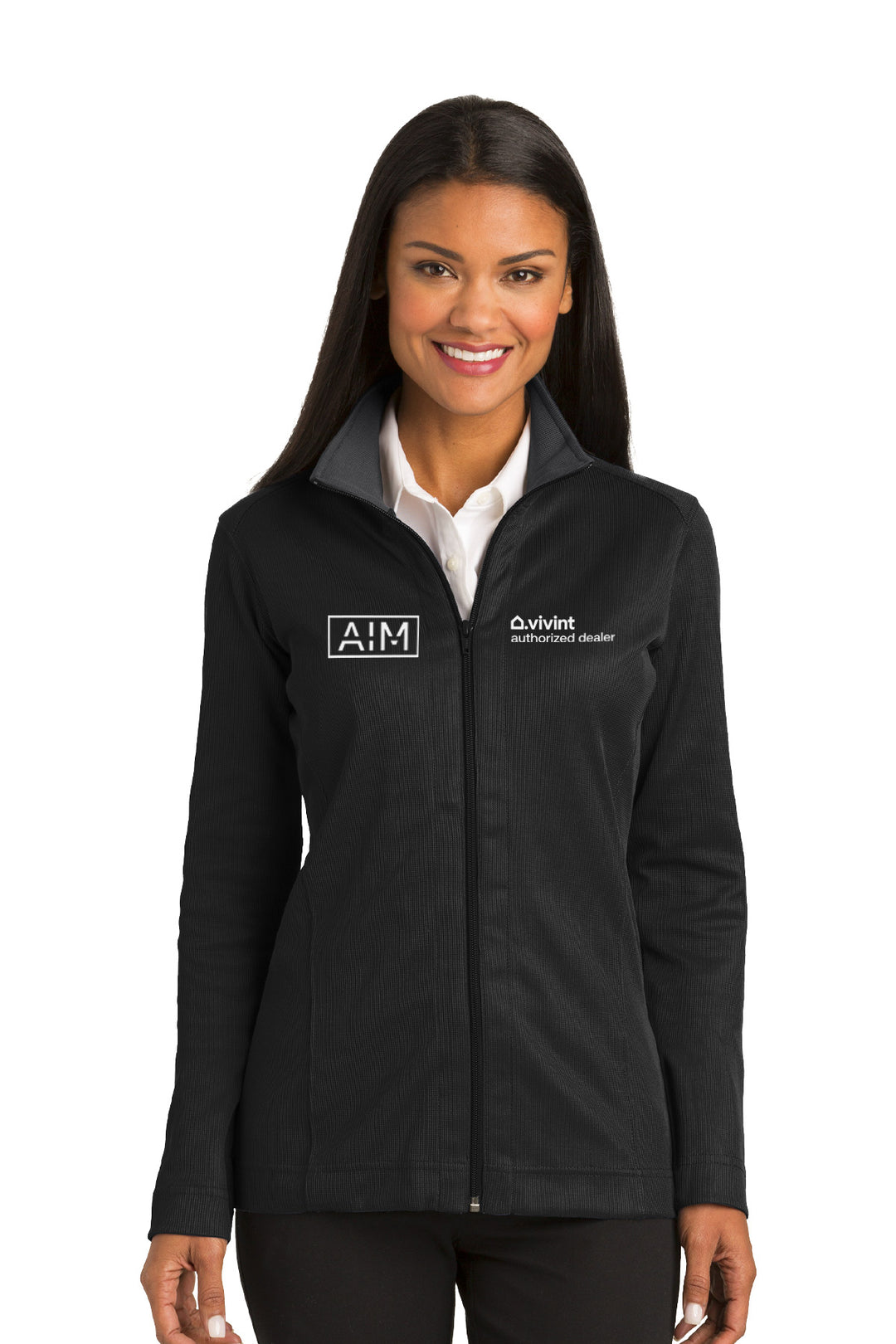 Ladies Vertical Texture Full-Zip Jacket