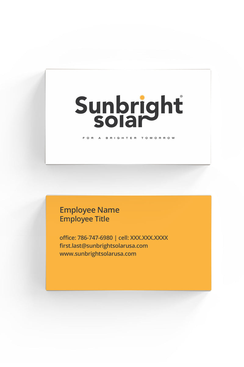 Sunbright Solar Business Cards Knock Gear